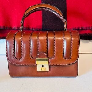 🤎Rare, Stunning Vintage Italian Leather Whiskey colored Handbag